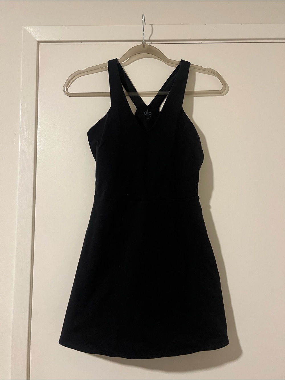 ALO Yoga Black V-Neck Crossback Mini Dress - Picture 1 of 3